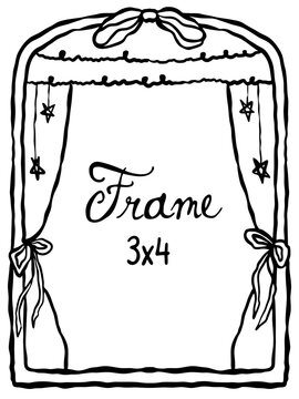 whimsical frame border whimsy coquette bow 3x4 Instagram frame 