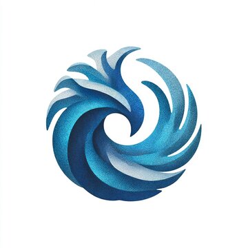 Abstract Blue Swirl Wave Logo Concept Design