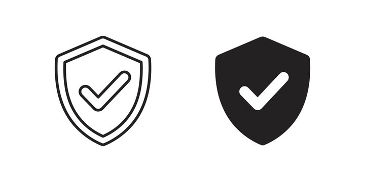 Shield icon with check mark inside for verified secure authentication base.