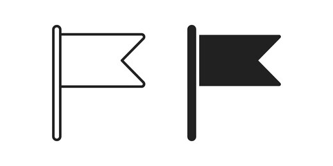 Black flag icon for location marker or important business objective symbol. © SAJID