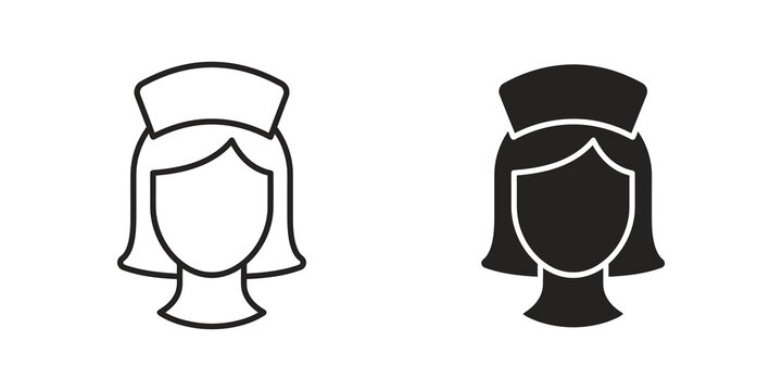 Black and white nurse woman icon design vector illustration concept.