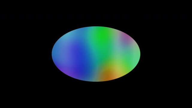 Colorful abstract patterns of an ellipse shape, alpha channel, looping
