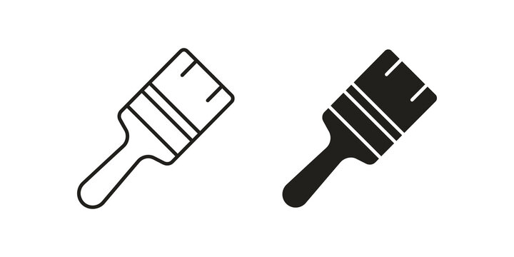 Black and white paint brush tool design vector illustration concept.