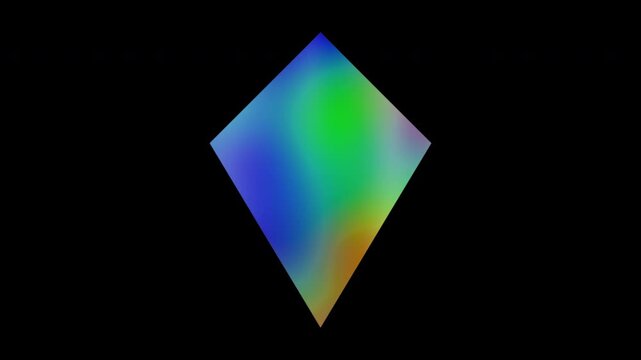 Colorful abstract patterns of a kite shape, alpha channel, looping