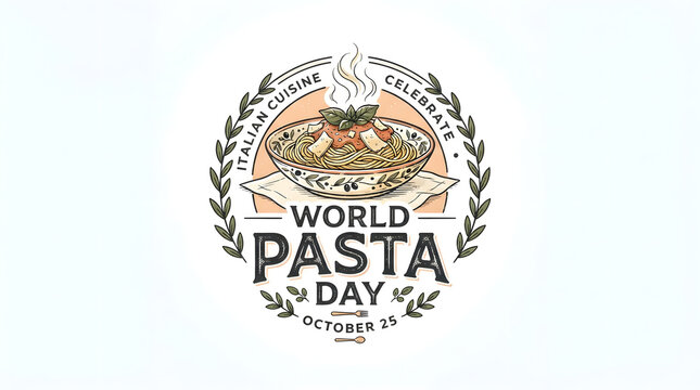 Plate of pasta in Italian cuisine for World Pasta Day on October 25.