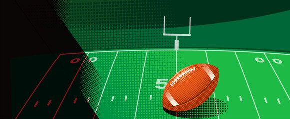 Fototapeta premium Contemporary American Football Geometric Illustration
