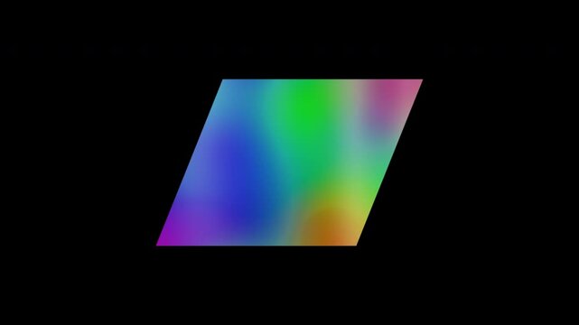 Colorful abstract patterns of a parallelogram shape, alpha channel, looping