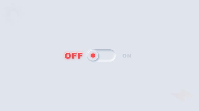Minimalist Toggle Switch Animation Turning On and Off.
