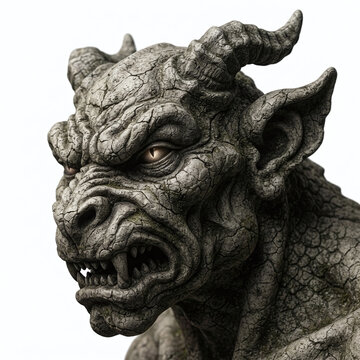 Gargoyle cracked stone face tattoo