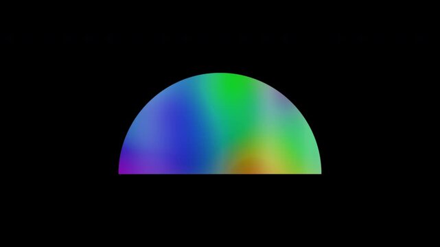 Colorful abstract patterns of a semicircle shape, alpha channel, looping