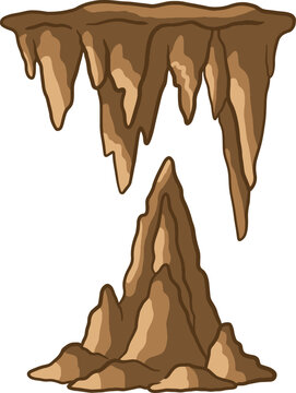 Stalactite Stalagmite Cave Formation Illustration