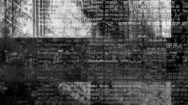Debug text flickers computing interface, revealing exception messages broken runtime programming documentaries, technical support system outage scenes, suspense trailers, corrupted software visuals.