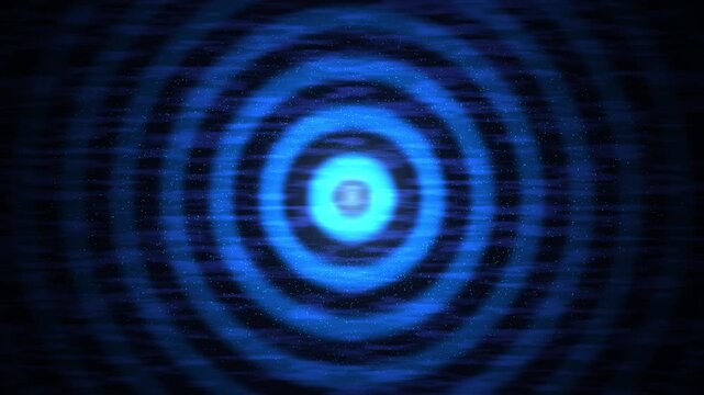 Abstract blue neon sound wave tunnel background animation loop
