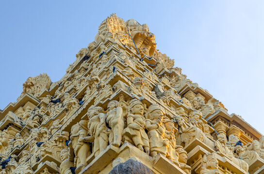 Entrance Gopura of Chennakesava Temple in Belur,  Karnataka. A stunning 12th-century Hindu temple in South India dedicated to Lord Vishnu
