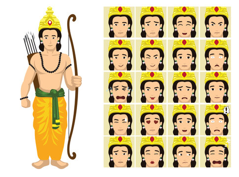 Ramayana Lakshamana Cartoon Character Emotion Faces