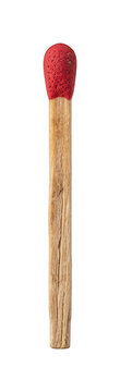 One wooden matchstick with red tip for graphic design isolated on png
