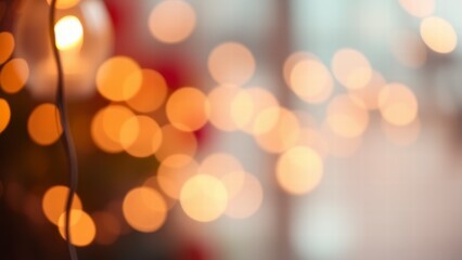Fototapeta premium Abstract golden Christmas lights bokeh background