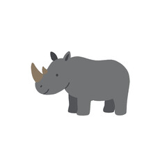 cute rhinoceros illustration hand drawn, scandinavian nursery   © putri intani