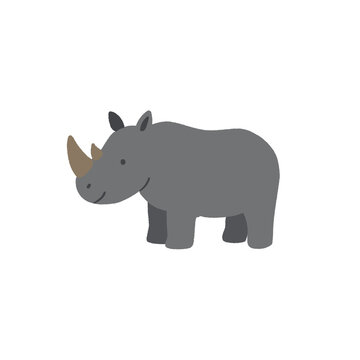 cute rhinoceros illustration hand drawn, scandinavian nursery	
