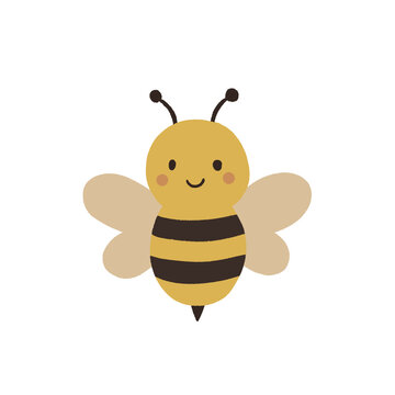 cute bee illustration hand drawn, scandinavian nursery	
