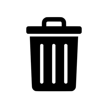 Delete icon flat outline in black