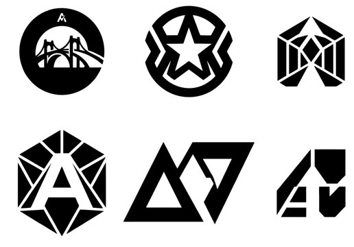 Abstract Ideas for Monogram or logo design in editable vector EPS 10. Easy to change color or size and reuse.