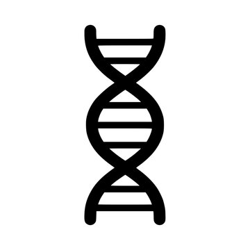 Genetic icon flat outline in black