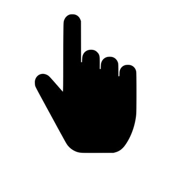 Hand cursor icon flat outline in black