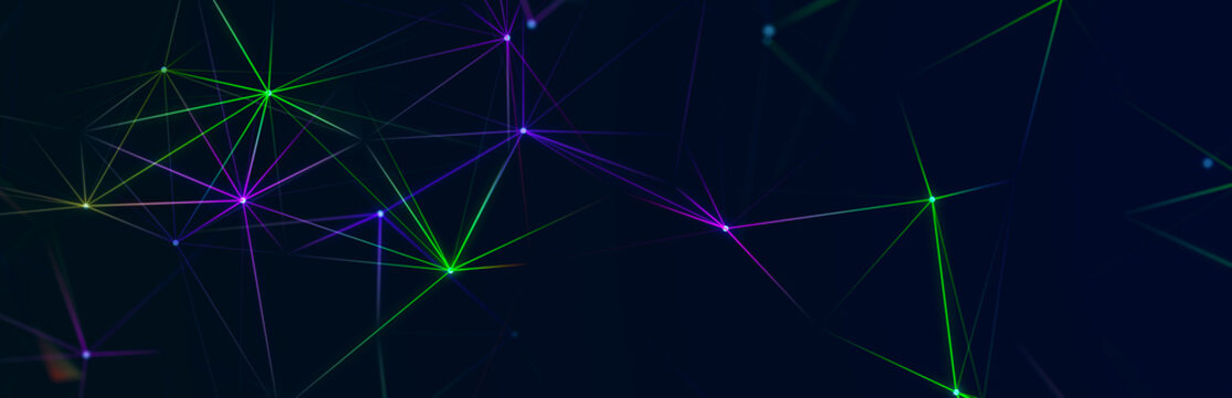Polygonal background with dots and lines. Network connection structure. Science and technology. 3d