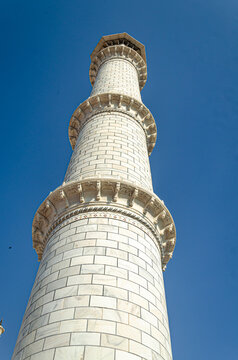 Taj Mahal, India. Beautiful view of Taj Mahal is a mausoleum made of white marble located in the city of Agra.
