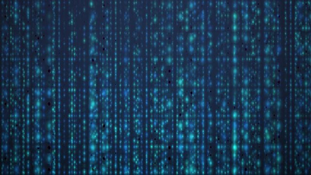 Abstract digital matrix data stream blue particle rain background loop