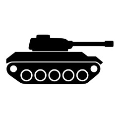 Fototapeta premium Tank icon flat outline in black