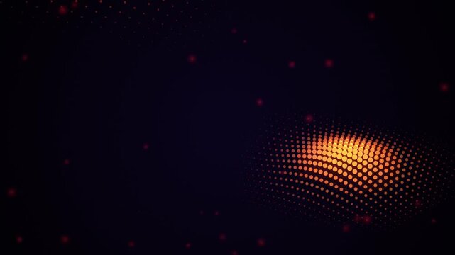 Digital abstract dots forming curved lines