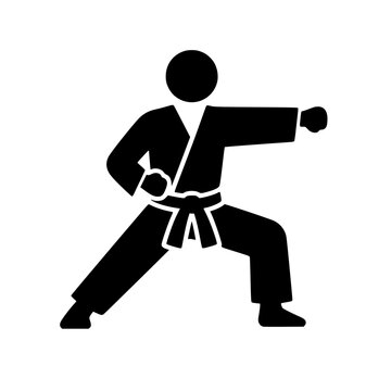 Uniform martial art icon flat outline in black