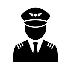 User pilot icon flat outline in black © iconic