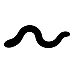 Fototapeta premium Worm icon flat outline in black