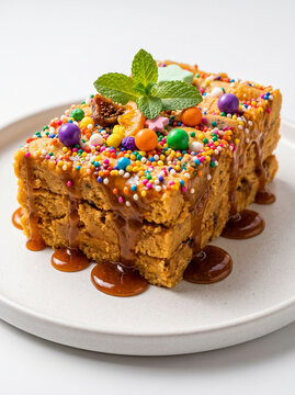 Peruvian Turr&oacute;n de Do&ntilde;a Pepa on White Background, Traditional October Dessert