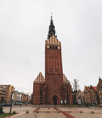 Fototapeta premium St. Nicholas Cathedral in Elblag, Poland. Brick gothic architecture