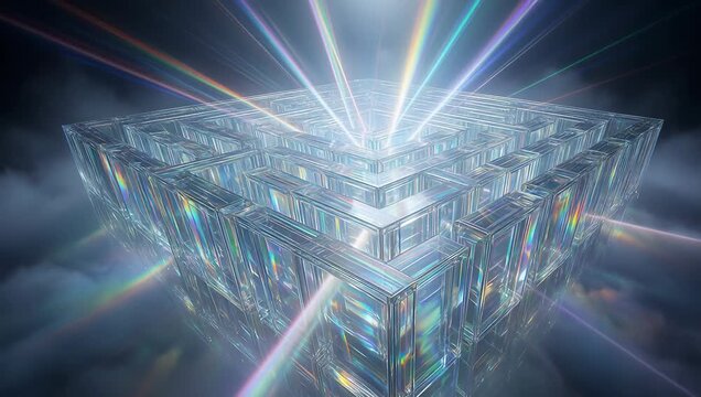 Light Beams Emanating from a Crystal Structure in Motion