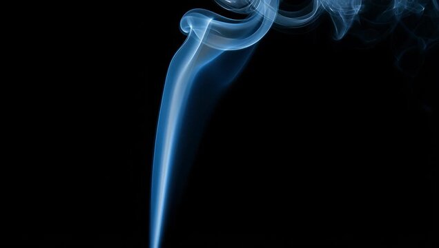 Elegant Blue Smoke Dancing in the Air