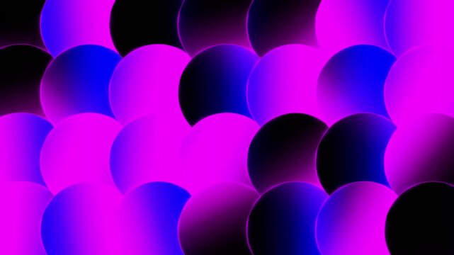 Purple blue background with overlapping circles, dark colorful geometric pattern 4k animation.