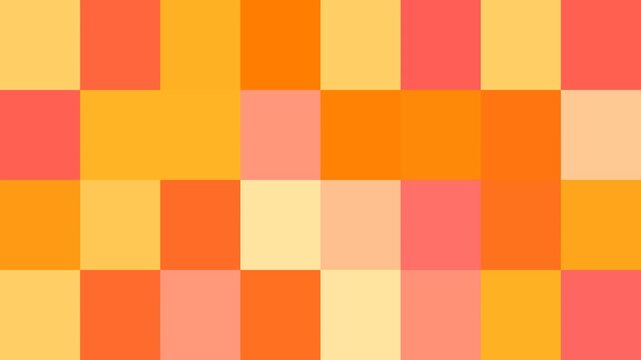  abstract grid pattern filled with various warm tones, including shades of orange, yellow, and coral pink arranged in rectangular blocks