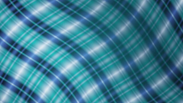 Abstract blue plaid motion background with flowing curved grid lines loop