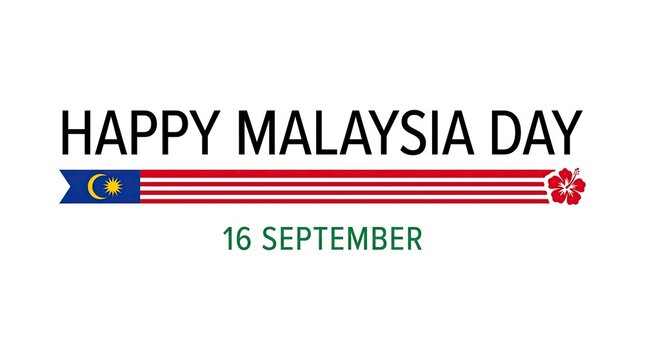 Happy malaysia day greeting card isolated on white background
