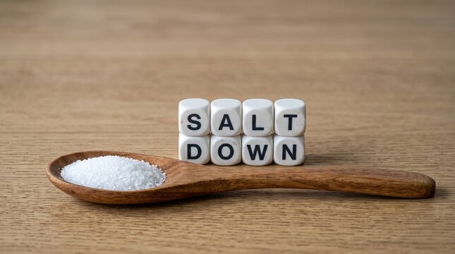 Salt Down Hypertension Prevention Concept