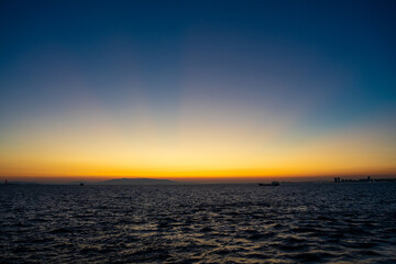 Obraz premium View of sunset over Izmir Bay.