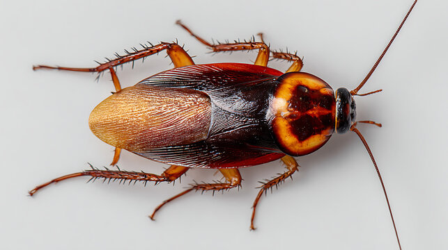 Black cockroach on white