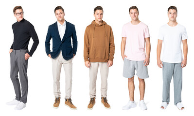 Fototapeta premium PNG Casual and formal men's fashion on transparent background