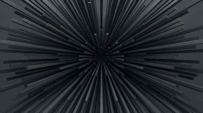 Abstract dark radial lines exploding from center in perspective view