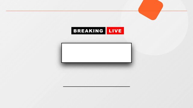 Breaking News Lower Third Broadcast Graphic Template with Live Banner and Geometric Accents
